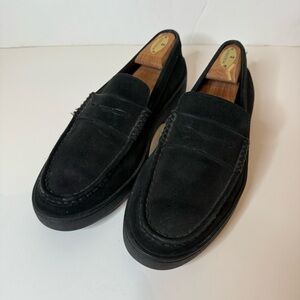 Tod’s Black Suede Loafers Slide On Slip On Leather Driving Penny Shoes Size 10.5